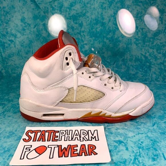Nike Air Jordan 5 GS 'Fire Red/Sunset - Picture 4 of 7